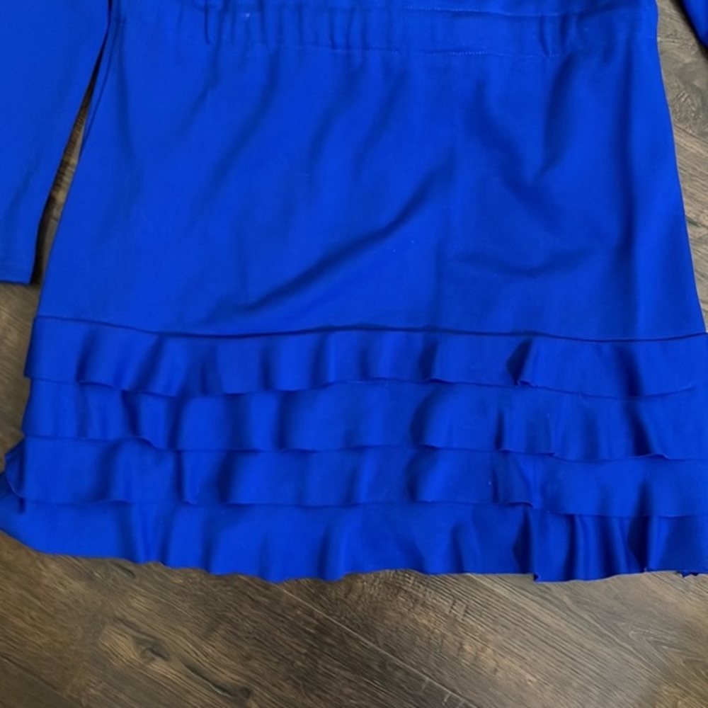 Cupio Royal Blue Ruffle Tie Waist Open Jacket Siz… - image 5